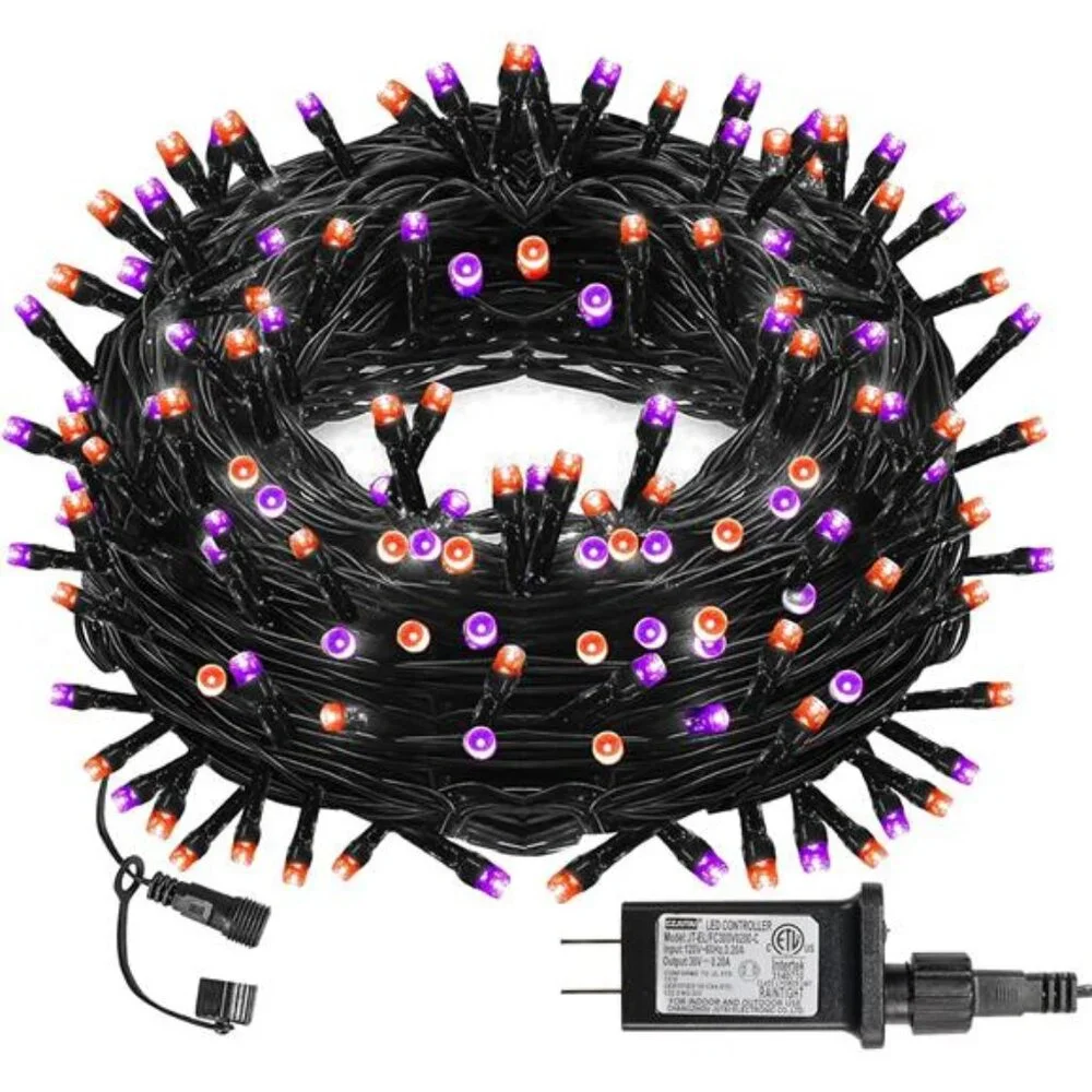 Halloween 300LED String Lights,100FT StringLights with 8Lighting Modes,Halloween